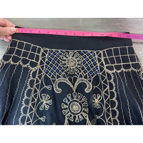 Bl^nk London Tulle Embroidered Black Carolina Midi Layered Skirt Size XS Dark Fa - Picture 9 of 10